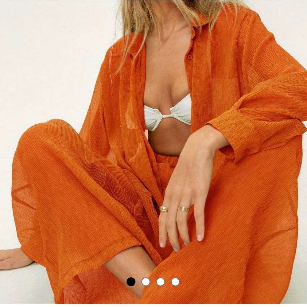 COPY - NASTY GAL orange swim cover up